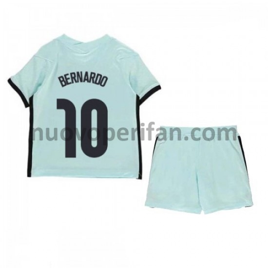 Maglie da Calcio Portogallo Bernardo Silva 10 Bambino Trasferta Tenuta Euro 2020 Maniche Corte
