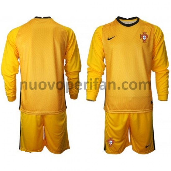 Maglie da Calcio Portogallo Portiere Bambino Trasferta Tenuta Euro 2020 Maniche Lunghe