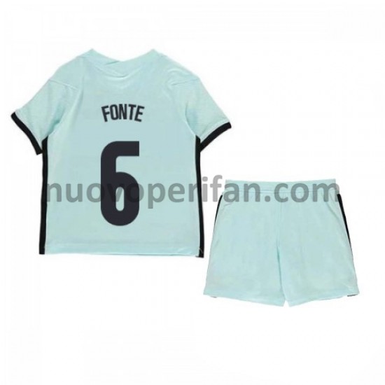 Maglie da Calcio Portogallo Jose Fonte 6 Bambino Trasferta Tenuta Euro 2020 Maniche Corte