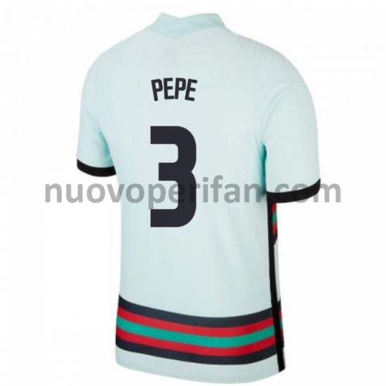 Maglie da Calcio Portogallo Pepe 3 Trasferta Tenuta Euro 2020 Maniche Corte