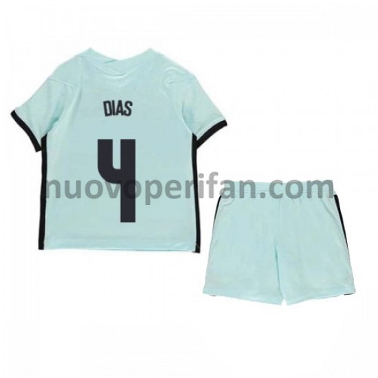 Maglie da Calcio Portogallo Ruben Dias 4 Bambino Trasferta Tenuta Euro 2020 Maniche Corte