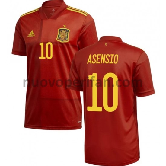 Maglie da Calcio Spagna Asensio 10 Prima Tenuta Euro 2020 Maniche Corte