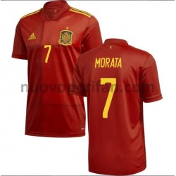Maglie da Calcio Spagna Morata 7 Prima Tenuta Euro 2020 Maniche Corte