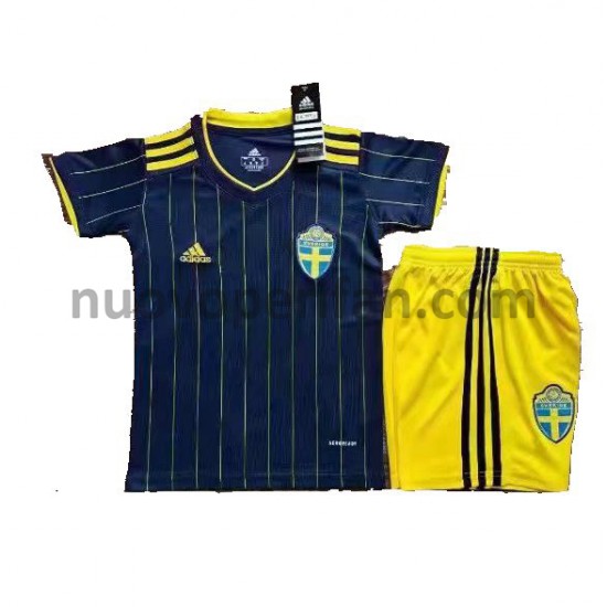 Maglie da Calcio Svezia Bambino Trasferta Tenuta Euro 2020 Maniche Corte