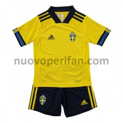 Maglie da Calcio Svezia Bambino Prima Tenuta Euro 2020 Maniche Corte