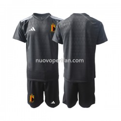 Maglie da Calcio Belgio Courtois 1 Portiere Bambino Trasferta Tenuta 2022 Maniche Corte