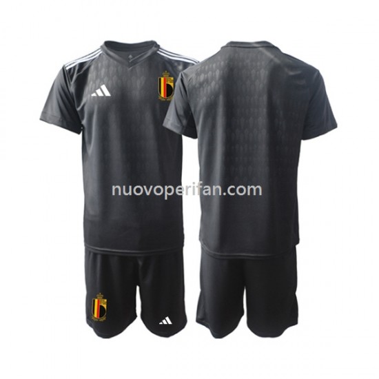 Maglie da Calcio Belgio Courtois 1 Portiere Bambino Trasferta Tenuta 2022 Maniche Corte