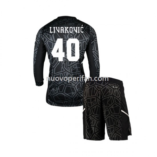 Maglie da Calcio Dinamo Zagreb Livakovic 40 Portiere Bambino Prima Tenuta 2022-2023 Maniche Lunghe
