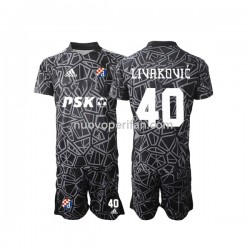 Maglie da Calcio Dinamo Zagreb Livakovic 40 Portiere Bambino Prima Tenuta 2022-2023 Maniche Corte