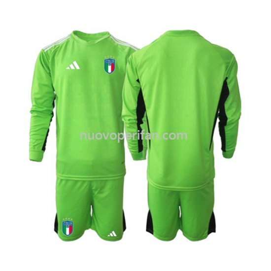 Maglie da Calcio Italia Portiere Bambino Prima Tenuta 2023 Maniche Lunghe