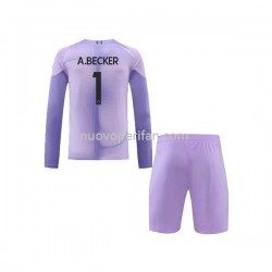 Maglie da Calcio Liverpool A.Becker 1 Portiere Bambino Prima Tenuta 2022-2023 Maniche Lunghe