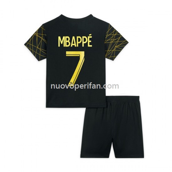 Maglie da Calcio Paris Saint-Germain Mbappé 7 Bambino Quarta Tenuta 2022-2023 Maniche Corte