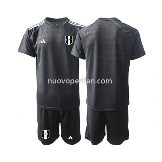 Maglie da Calcio Perù Portiere Bambino Prima Tenuta 2023 Maniche Corte