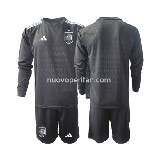 Maglie da Calcio Spagna Portiere Bambino Prima Tenuta 2022 Maniche Lunghe