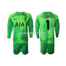Maglie da Calcio Tottenham Hotspur Hugo Lloris 1 Portiere Bambino Trasferta Tenuta 2022-2023 Maniche Lunghe