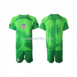 Maglie da Calcio Stati Uniti Portiere Bambino Quarta Tenuta Mondiali 2022 Maniche Corte