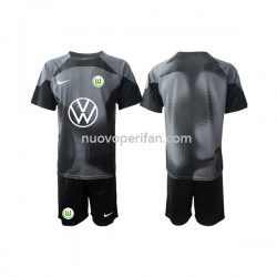 Maglie da Calcio VfL Wolfsburg Portiere Bambino Prima Tenuta 2022-2023 Maniche Corte