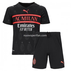 Maglie da Calcio AC Milan Bambino Alternativa Tenuta 2021-2022 Manica Corta