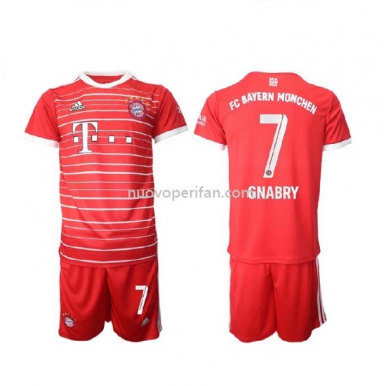 Maglie da Calcio Bayern München Gnabry 7 Bambino Prima Tenuta 2022-2023 Manica Corta