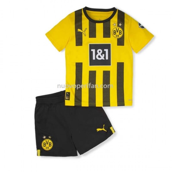Maglie da Calcio Borussia Dortmund Bambino Prima Tenuta 2022-2023 Manica Corta