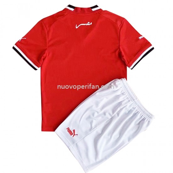 Maglie da Calcio Egitto Bambino Prima Tenuta 2022 Manica Corta