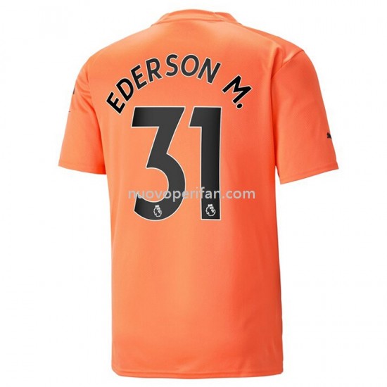 Maglie da Calcio Manchester City Ederson M. 31 Portiere Alternativa Tenuta 2022-2023 Manica Corta