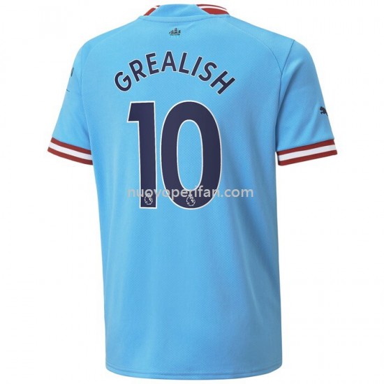Maglie da Calcio Manchester City Grealish 10 Prima Tenuta 2022-2023 Manica Corta