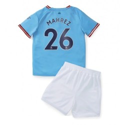Maglie da Calcio Manchester City Mahrez 26 Bambino Prima Tenuta 2022-2023 Manica Corta