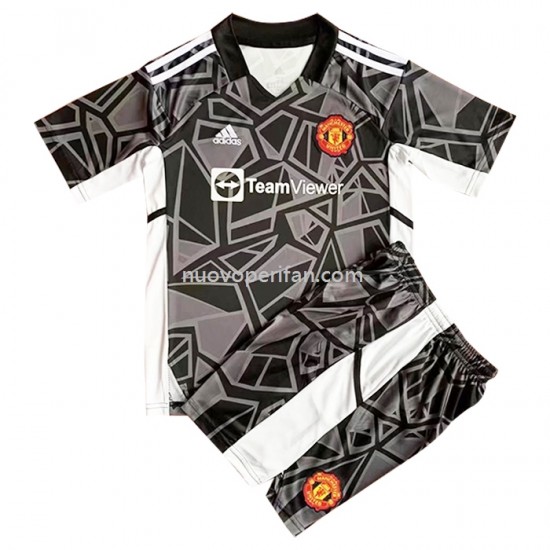 Maglie da Calcio Manchester United Portiere Bambino Trasferta Tenuta 2022-2023 Manica Corta