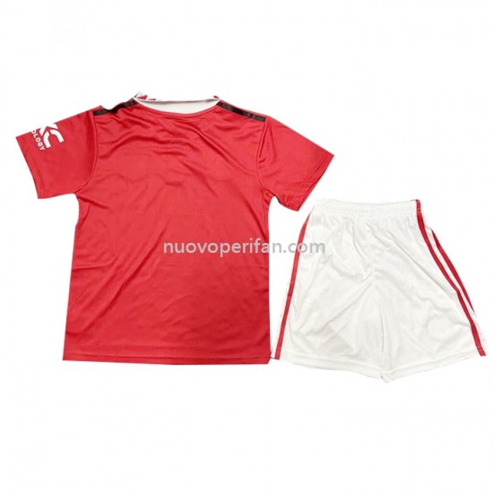 Maglie da Calcio Manchester United Bambino Prima Tenuta 2022-2023 Manica Corta