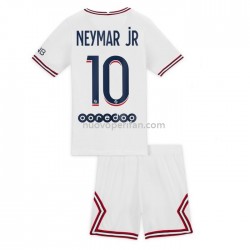 Maglie da Calcio Paris Saint-Germain Neymar Jr 10 Bambino Quarta Tenuta 2021-2022 Manica Corta