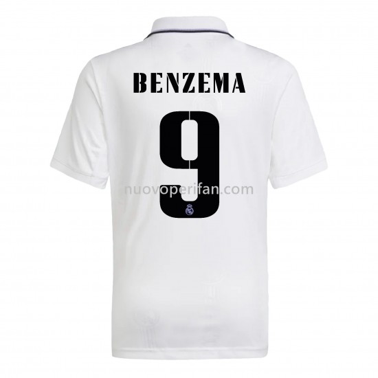 Maglie da Calcio Real Madrid Benzema 9 Prima Tenuta 2022-2023 Manica Corta