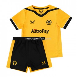 Maglie da Calcio Wolverhampton Wanderers Bambino Prima Tenuta 2022-2023 Manica Corta