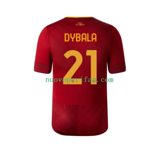 Maglie da Calcio AS Roma Dybala 21 Uomo Prima Tenuta 2022-2023 Maniche Corte