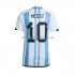 Maglie da Calcio Argentina Lionel Messi 10 Uomo Prima Tenuta Mondiali 2022 Maniche Corte