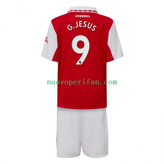 Maglie da Calcio Arsenal Gabriel Jesus 9 Bambino Prima Tenuta 2022-2023 Maniche Corte