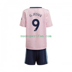 Maglie da Calcio Arsenal Gabriel Jesus 9 Bambino Alternativa Tenuta 2022-2023 Maniche Corte