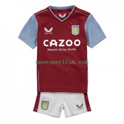 Maglie da Calcio Aston Villa Bambino Prima Tenuta 2022-2023 Maniche Corte