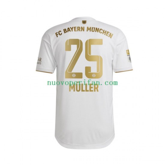 Maglie da Calcio FC Bayern München Thomas Muller 25 Uomo Trasferta Tenuta 2022-2023 Maniche Corte