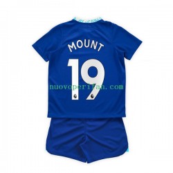 Maglie da Calcio Chelsea Mason Mount 19 Bambino Prima Tenuta 2022-2023 Maniche Corte