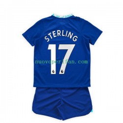 Maglie da Calcio Chelsea Raheem Sterling 17 Bambino Prima Tenuta 2022-2023 Maniche Corte