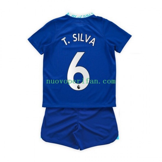 Maglie da Calcio Chelsea T. Silva 6 Bambino Prima Tenuta 2022-2023 Maniche Corte