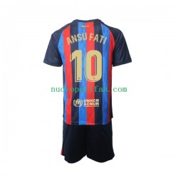 Maglie da Calcio FC Barcelona Ansu Fati 10 Bambino Prima Tenuta 2022-2023 Maniche Corte
