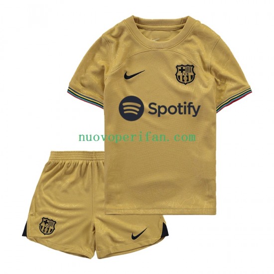 Maglie da Calcio FC Barcelona Bambino Trasferta Tenuta 2022-2023 Maniche Corte