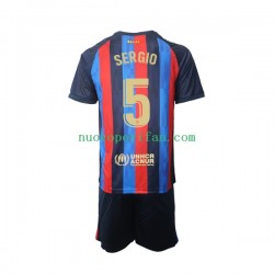 Maglie da Calcio FC Barcelona Sergio Busquets 5 Bambino Prima Tenuta 2022-2023 Maniche Corte