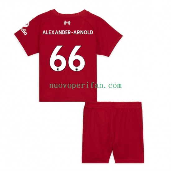 Maglie da Calcio Liverpool Alexander-Arnold 66 Bambino Prima Tenuta 2022-2023 Maniche Corte