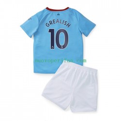 Maglie da Calcio Manchester City Grealish 10 Bambino Prima Tenuta 2022-2023 Maniche Corte