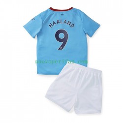 Maglie da Calcio Manchester City Haaland 9 Bambino Prima Tenuta 2022-2023 Maniche Corte