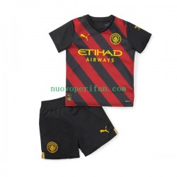 Maglie da Calcio Manchester City Bambino Trasferta Tenuta 2022-2023 Maniche Corte
