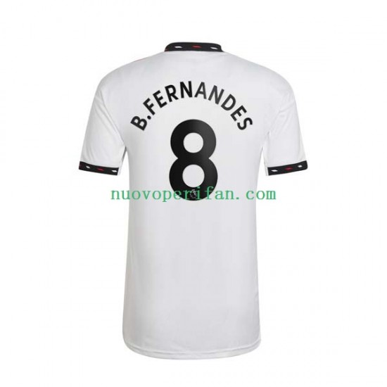 Maglie da Calcio Manchester United Bruno Fernandes 8 Uomo Trasferta Tenuta 2022-2023 Maniche Corte